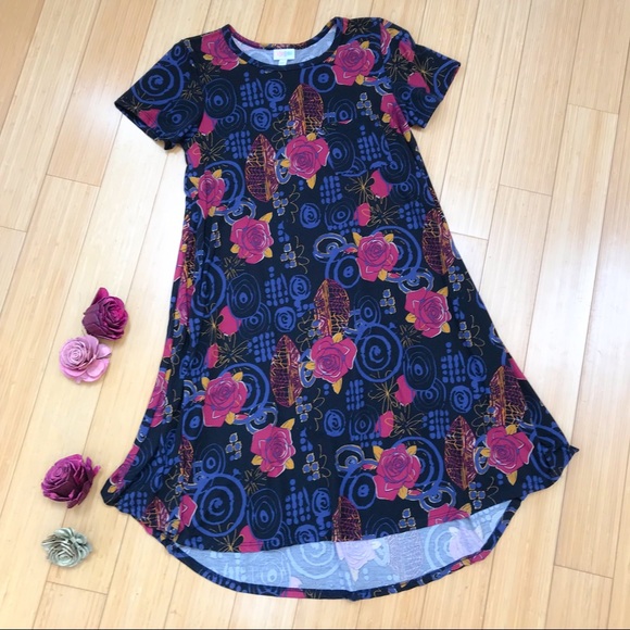LuLaRoe Dresses & Skirts - LULAROE LLR Carly dress with roses, XS.